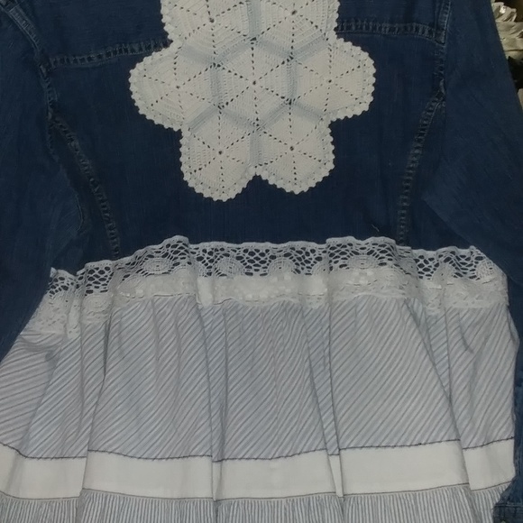 166 jeaniemade size large jean tunic - Picture 3 of 3